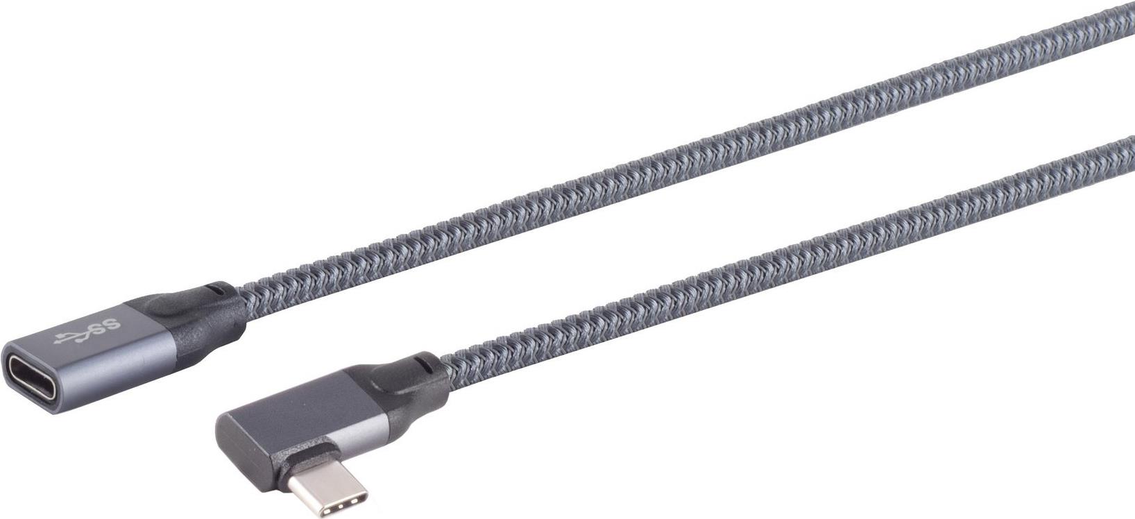 S/CONN maximum connectivity USB-C® Verlängerungskabel, 3.2, 90°, Pro, 0,25m (13-56000)