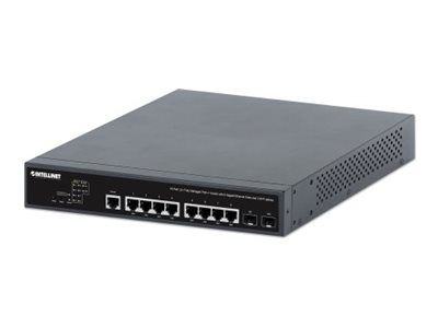 Intellinet 562003 10-Port L2+ Managed PoE++ Switch 8x Gigabit 2x SFP Schwarz