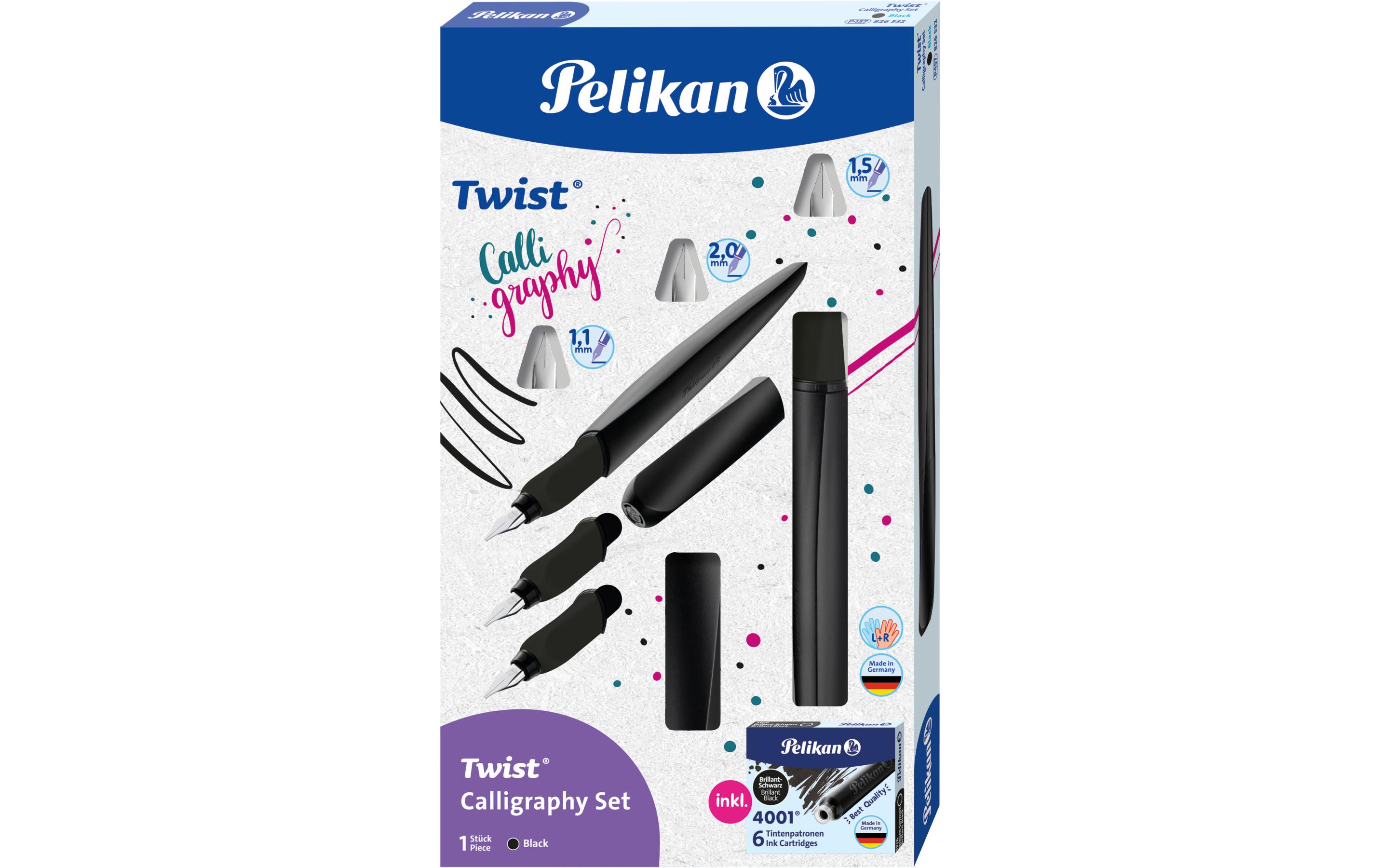 Pelikan Twist Calligraphy Set Füllfederhalter 1,1/1,5/2,0 mm Schwarz