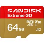 SanDisk microSDXC Extreme GO 64GB (UHS-I, R170MB/s / W80MB/s, 5K) (00226990)