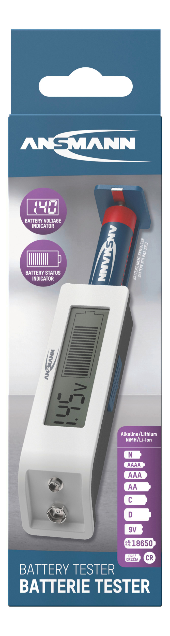 Ansmann Batterietester Universal 1900-0110 LCD Weiß