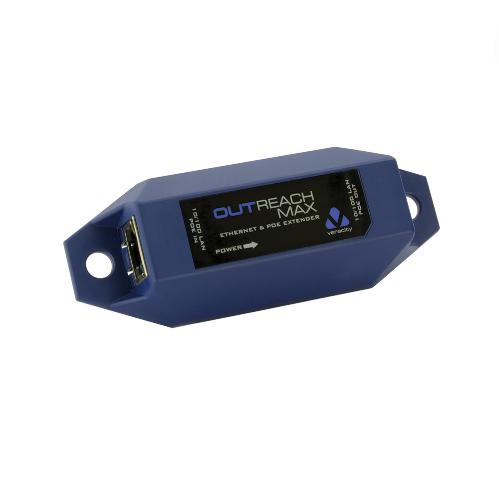 Veracity OUTREACH Max Netzwerksender 10/100Base-T(X) IEEE 802.3af/at Blau