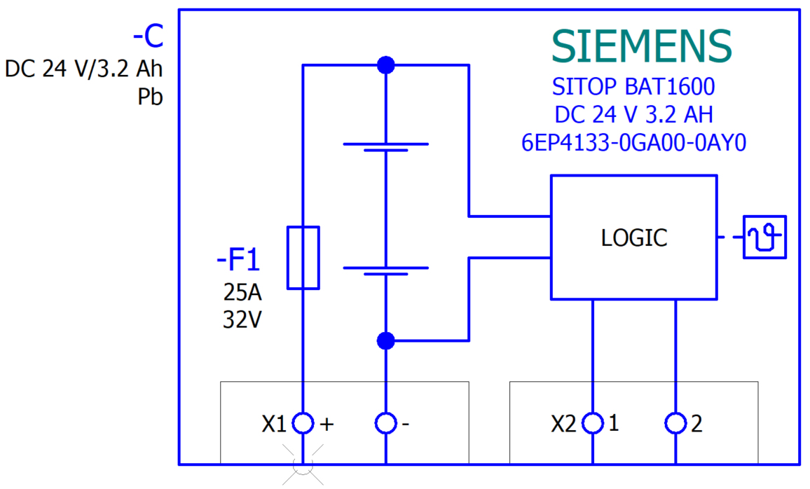 Siemens SITOP BAT1600 Batteriemodul 24 V 3,2 Ah Pb Grau