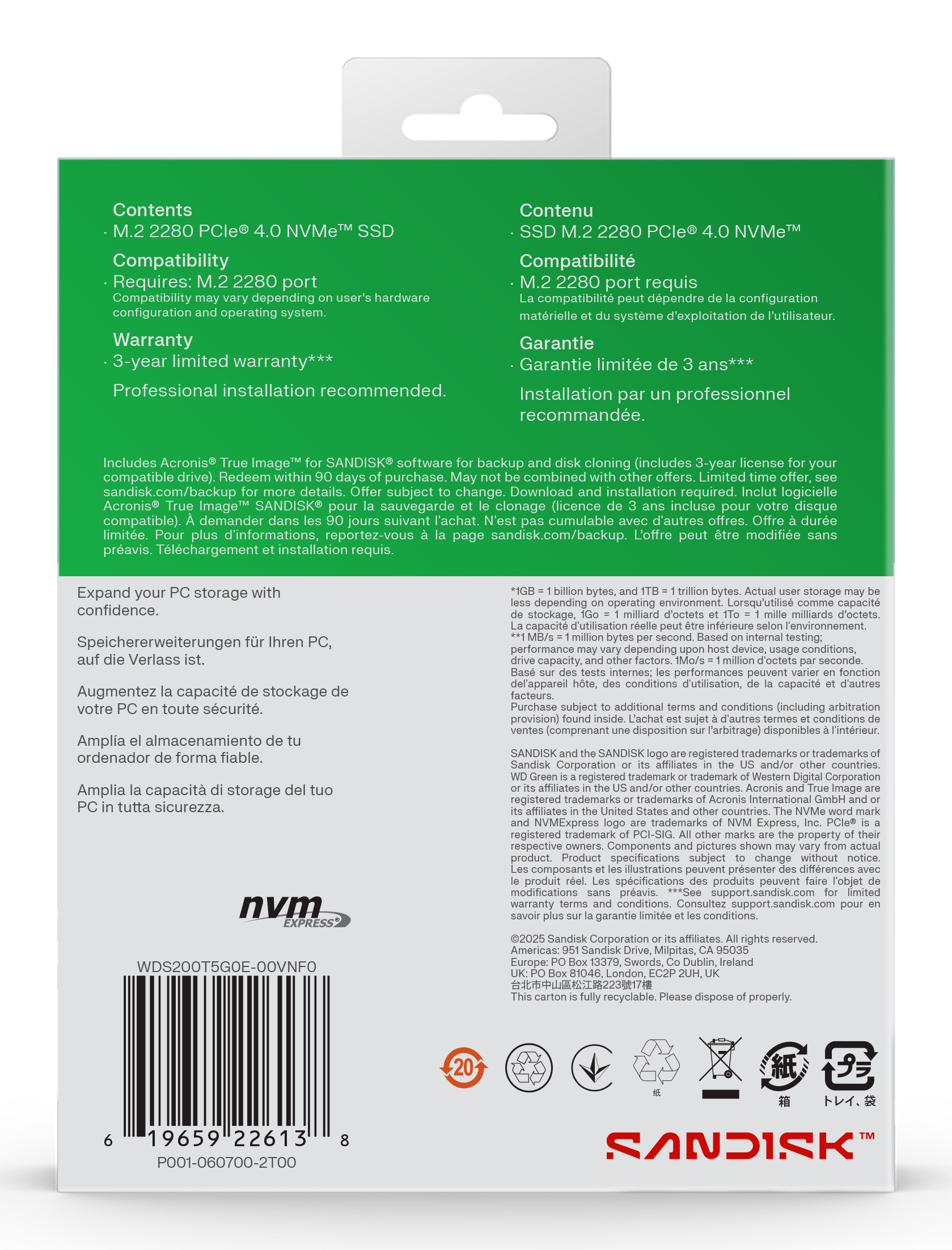 WD Green SN3000 NVMe SSD 2 TB M.2 PCIe 4.0 x4