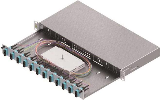 ZVK LSB1B113 LWL-Spleißgehäuse Basic 1HE 12x SC-Duplex Standard OM3 ausziehbar (LSB1B113)