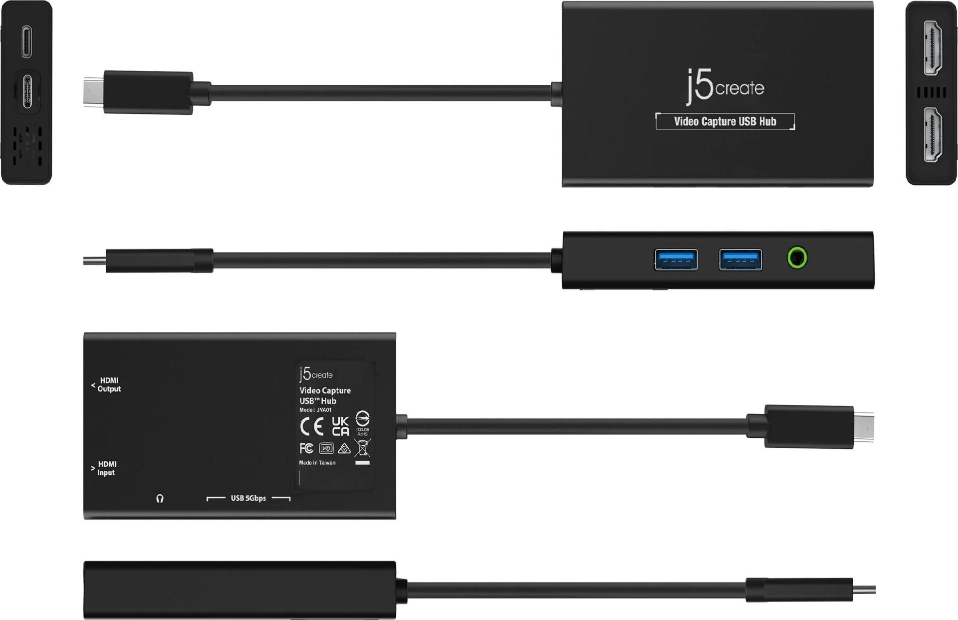 j5create JVA01-N Videoaufnahmeadapter USB 3.2 Gen 1 Schwarz