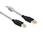 Anschlusskabel USB 2.0 High Quality mit Ferritkern und Goldkontakten, transparent, ca. 1,8m, Good Connections® (2510-2TQ)