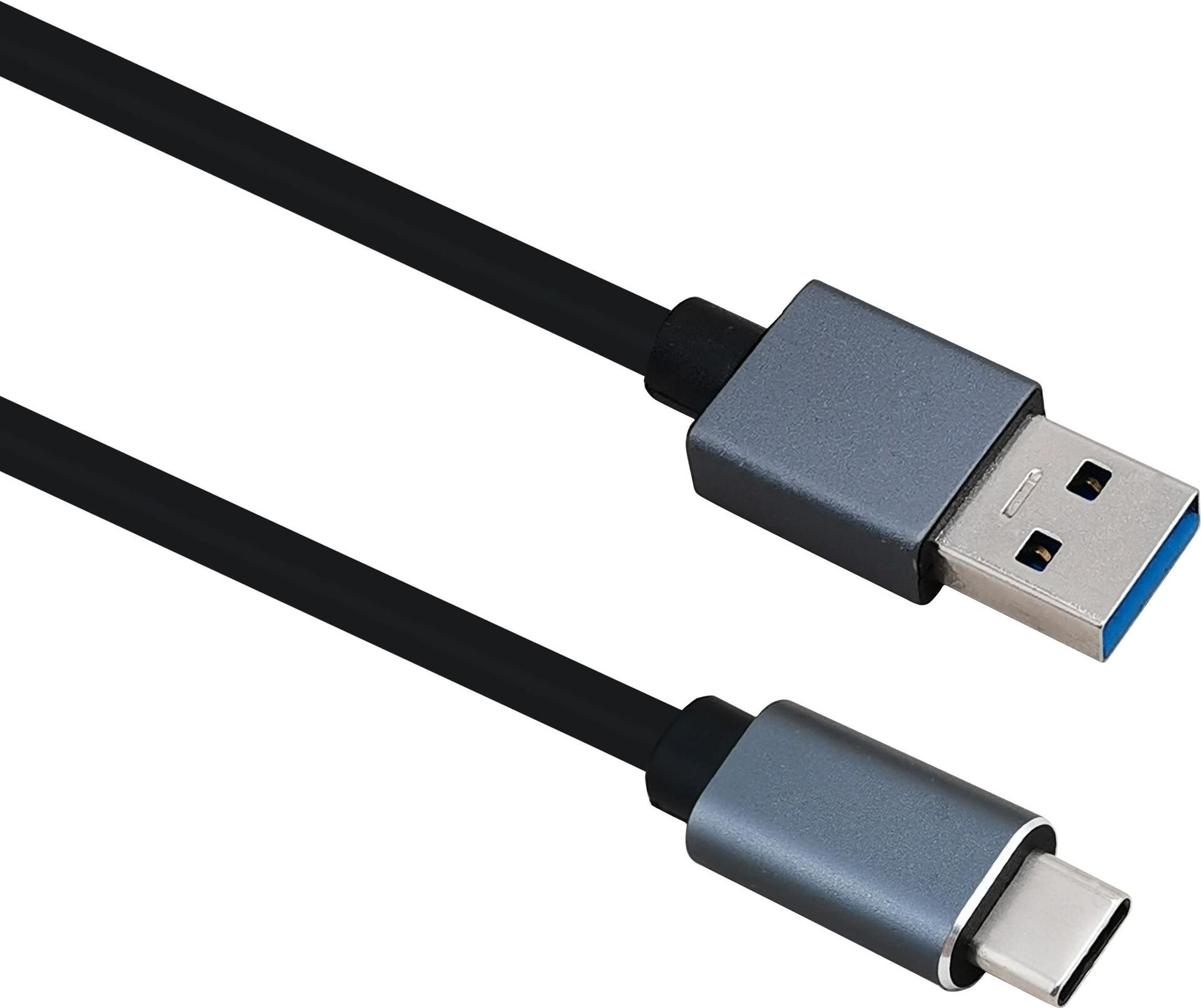 HERWECK Helos Anschlusskabel, USB 3.1 A Stecker/ USB Type-CT St., PREMIUM, 1,0m, schwarz  USB 3.1 A