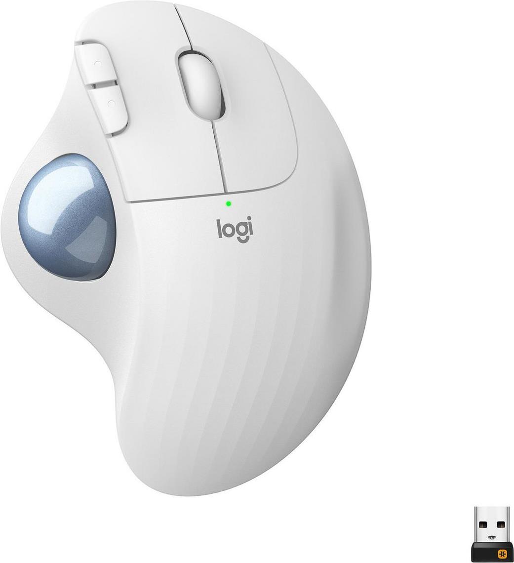 Logitech ERGO M575 Kabelloser Trackball 5 Tasten Bluetooth 5.0 LE 2.4 GHz Off White