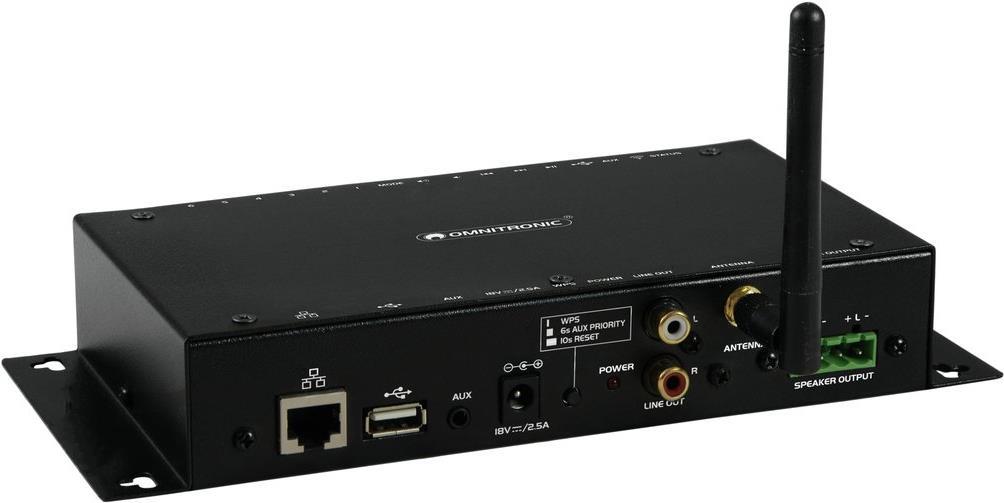 Omnitronic CIA-40WIFI 2.0 Stereo-Verstärker 2x25 W Schwarz AirPlay, DLNA, Internetradio, USB, WLAN (13072202)
