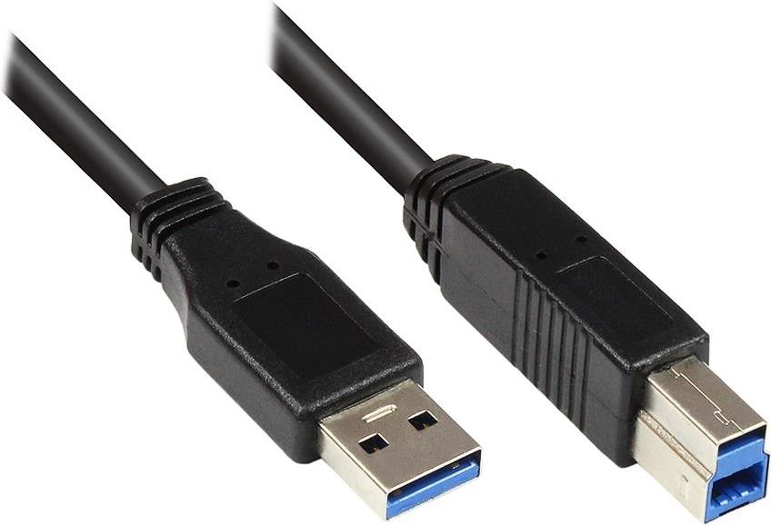 EXSYS EX-K1500 USB Kabel 0,2 m USB 3.2 Gen 1 (3.1 Gen 1) USB A USB B Schwarz (EX-K1500)