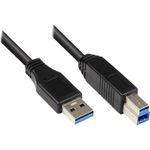 EXSYS EX-K1500 USB Kabel 0,2 m USB 3.2 Gen 1 (3.1 Gen 1) USB A USB B Schwarz (EX-K1500)