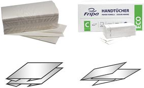 Fripa Handtuchpapier ECO, 250 x 230 mm, V-Falz, weiß 2-lagig, aus 100% Altpapier - 1 Stück (4012104)