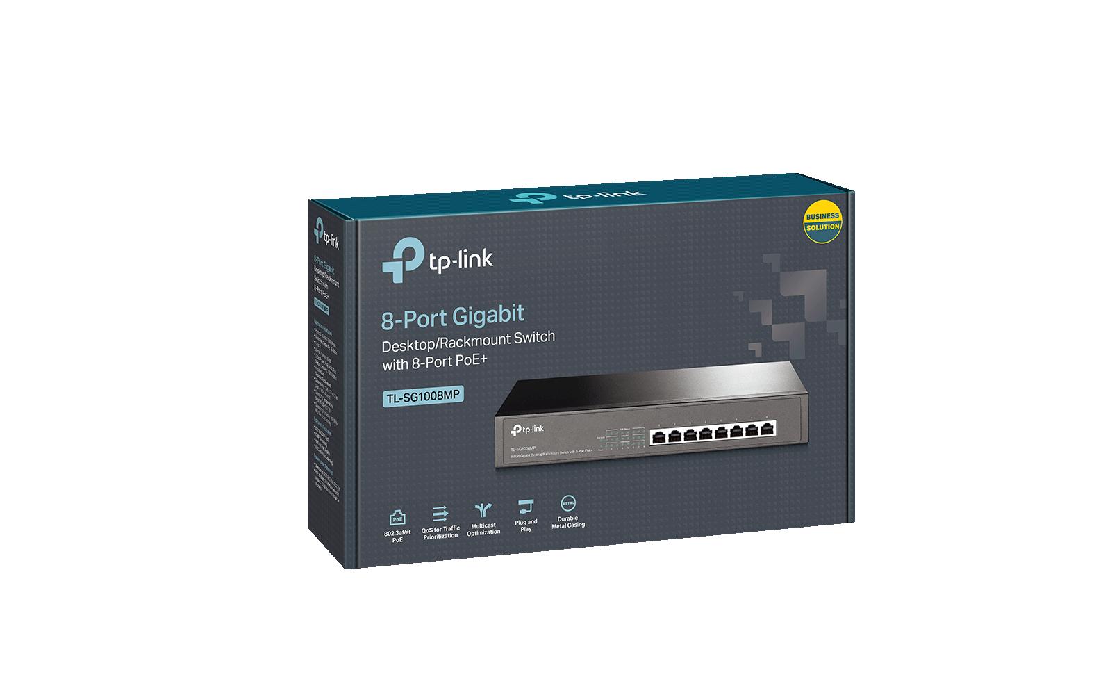 TP-Link TL-SG1008MP 8-Port Gigabit PoE+ Unmanaged Switch Schwarz