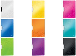 LEITZ Klemmhefter WOW ColorClip, DIN A4, PP, eisblau Oberflächenstruktur mit 3D-Prägung, innen hellgrau, - 1 Stück (4185-00-51)