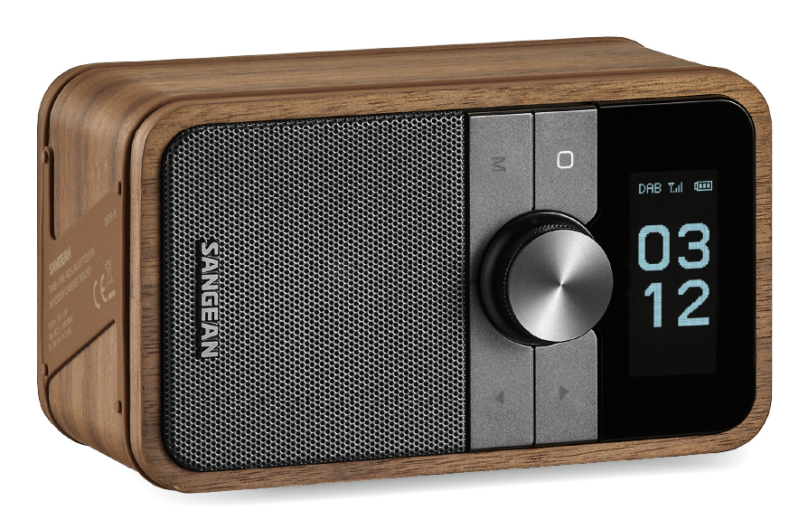 Sangean DDR-8 Tragbares DAB+/FM-Radio mit Bluetooth, OLED-Display und Echtholz-Nussbaum-Gehäuse, Walnuss