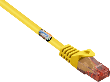 Renkforce RF-5370038 RJ45 Netzwerkkabel, Patchkabel CAT 6 U/UTP 10.00 m Gelb mit Rastnasenschutz, Halogenfrei 1 St. (RF-5370038)