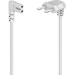 Hama Netzkabel, beidseitig gewinkelt, Euro-Stecker, Doppelnut/C7, 3 m, Weiß (00223283)