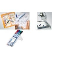 STAEDTLER Lumocolor correctable NonPermanent-Marker 305M,4er Etui, Strichstärke: M (1,0 mm), Rundspitze, trocken abwisch- (305M WP4)