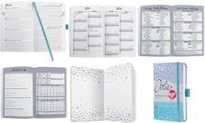 sigel Buchkalender Jolie 2024 "Butterfly Confetti Sky", A6 Wochenkalender, 95 x 150 mm, 1 Woche / 2 Seiten, 174 Seiten - 1 Stück (J4346)