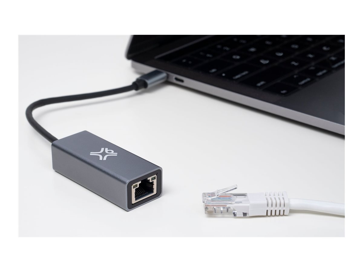 XtremeMac Netzwerkadapter USB-C Gigabit Ethernet RJ-45 Apfel Silber