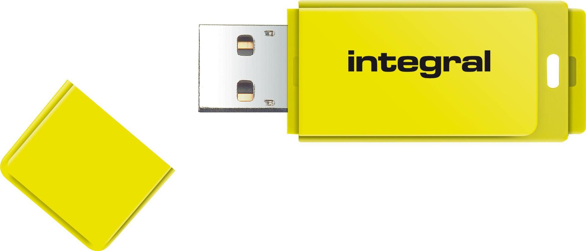 Integral 64GB USB2.0 DRIVE NEON YELLOW USB-Stick USB Typ-A 2.0 Gelb (INFD64GBNEONYL)