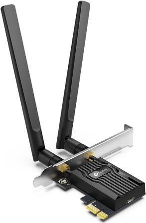 TP-Link AX3000, 2.4GHz/5GHz WLAN, Bluetooth 5.2 LE, PCIe x1 (Archer TX55E)