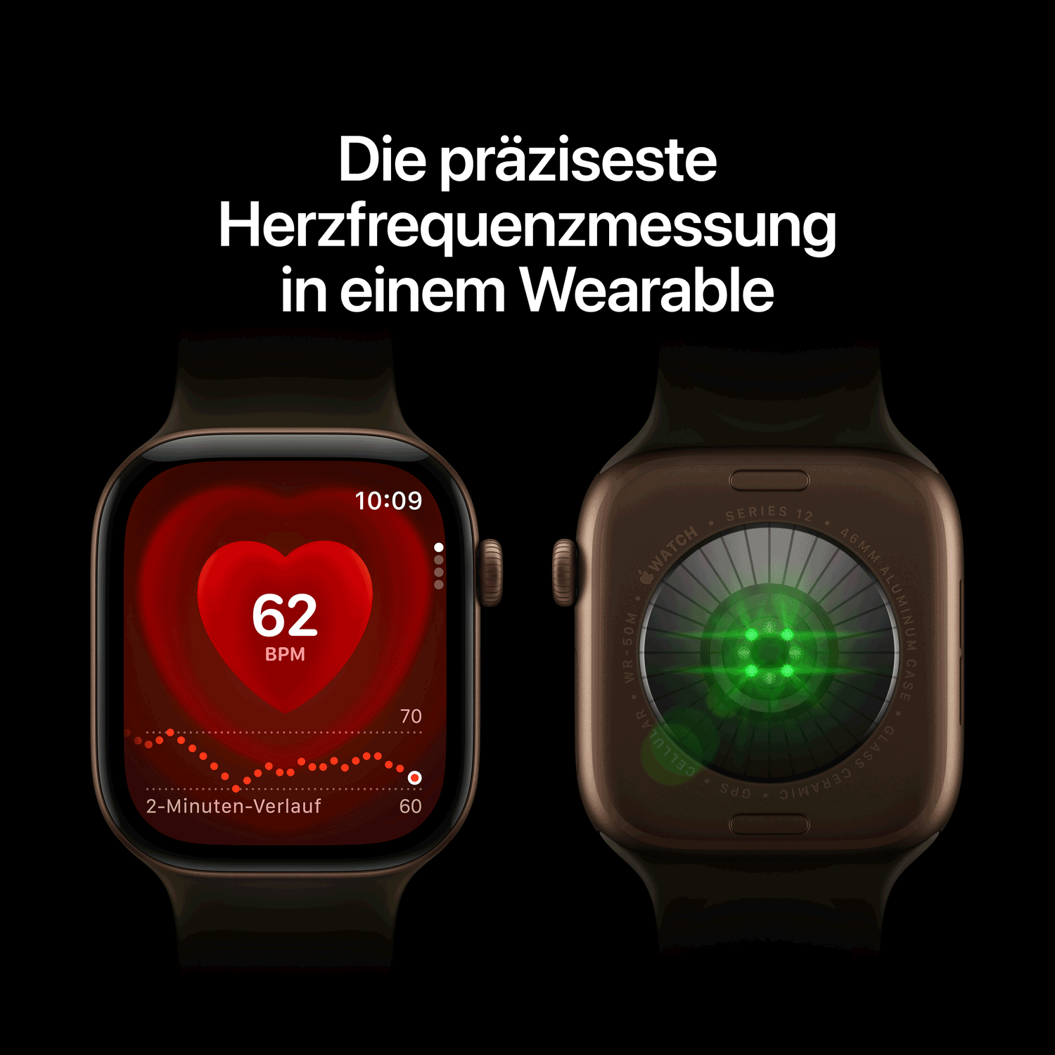 Apple Watch Series 12 GPS + Cellular 46mm Aluminium Gehäuse Dark Bronze Milanaise-Armband M/L