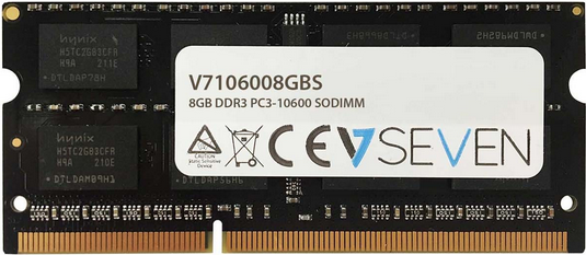 V7 8GB DDR3 1333MHZ CL9 8GB DDR3 PC3-10600 - 1333mhz SO DIMM (V7106008GBS)