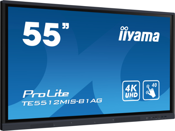 iiyama TE5512MIS-B1AG Signage-Display Digital Beschilderung Flachbildschirm 139,7 cm (55" ) LED WLAN 400 cd/m² 4K Ultra HD Schwarz Touchscreen Eingebauter Prozessor Android 11 16/7 (TE5512MIS-B1AG)