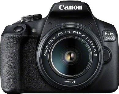 Canon EOS 2000D Digitalkamera SLR 24.1 MPix APS C 1080p 30 BpS 3x optischer Zoom EF S 18 55mm IS STM Objektiv Wi Fi, NFC  - Onlineshop JACOB Elektronik