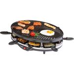 DOMO DO9038G Kamin-Raclettegrill Elektro 1200W Schwarz für 8 Personen