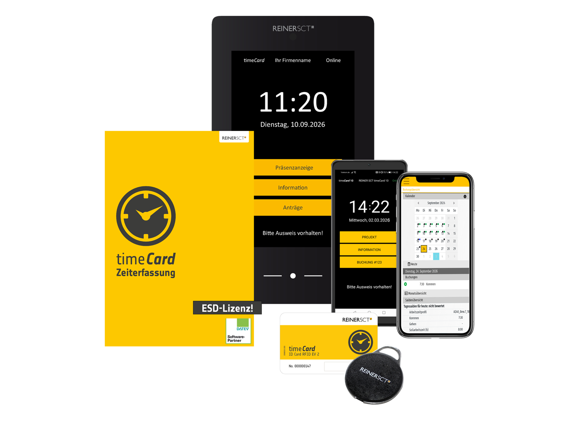 ReinerSCT timeCard Zeiterfassung Erweiterungslizenz 10 Mitarbeiter 1 Jahr ESD