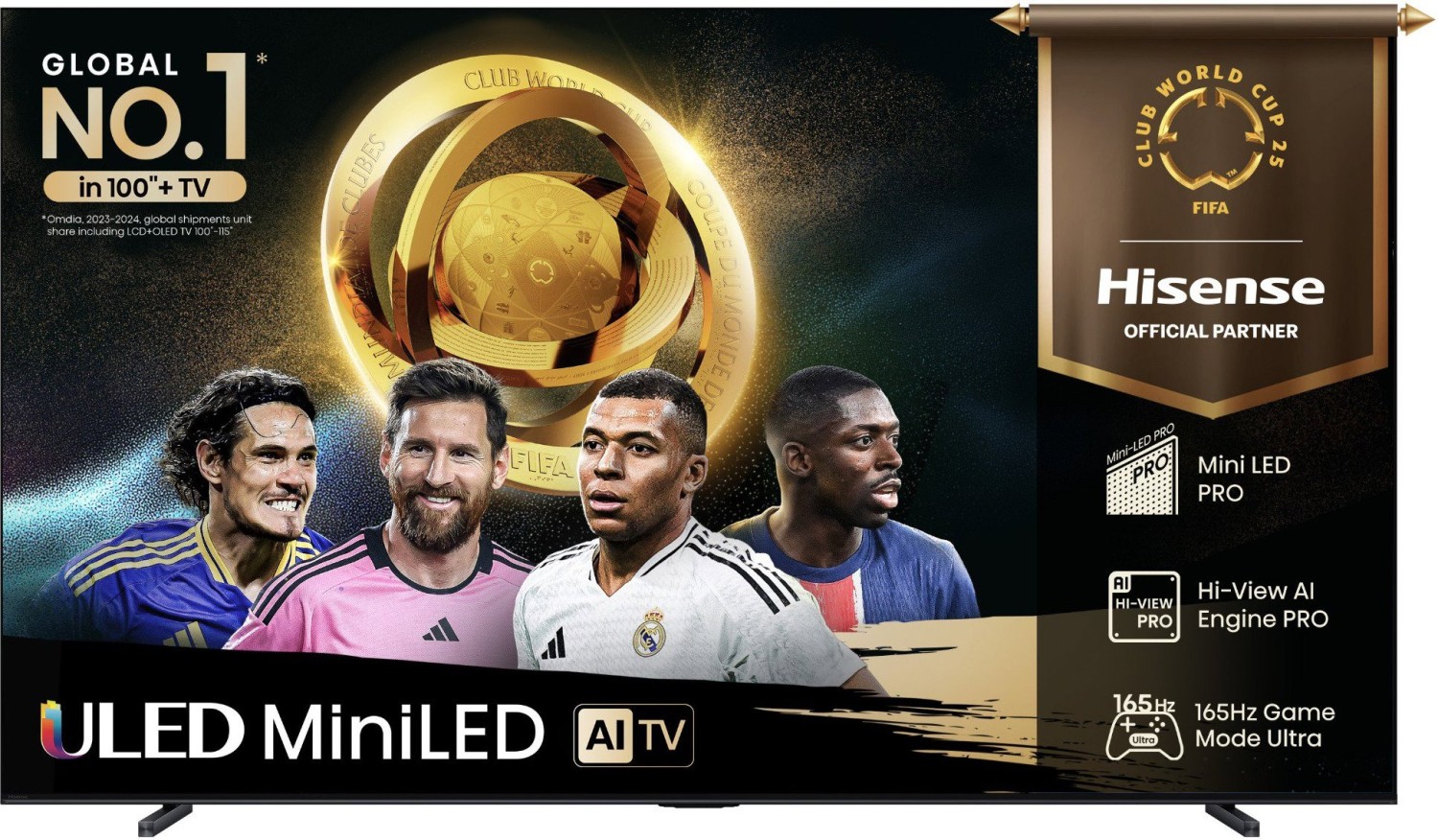 HISENSE 100U7Q PRO ULED Mini LED TV, 3840x2160, HDR, 100/?120Hz, Schwarz (20016138)