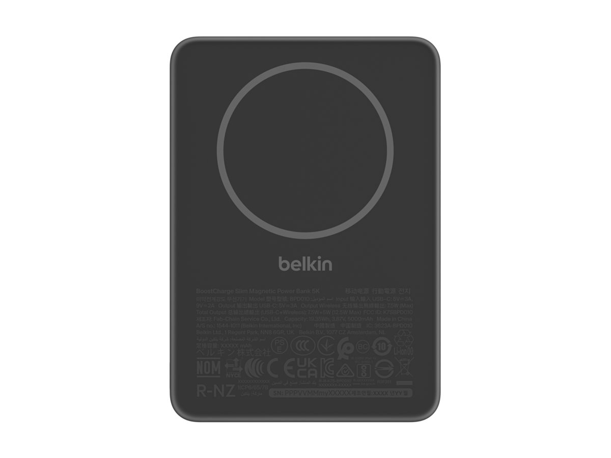 Belkin BoostCharge BPD010HQBK 5000 mAh Powerbank 7,5 W Schwarz