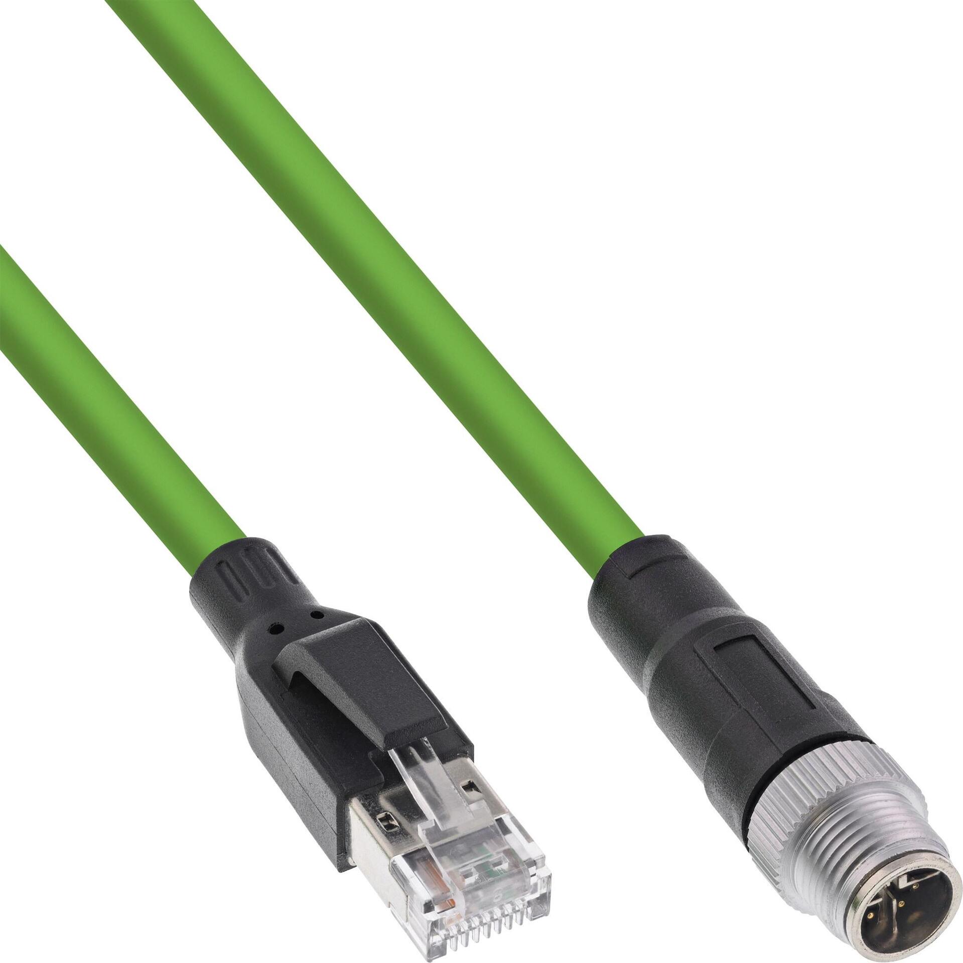 InLine® Industrie Netzwerkkabel, M12 8-pin X-kodiert St. zu RJ45 St., Cat.6A 1m (40601)