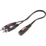 SpeaKa Professional Cinch / Klinke Audio Anschlusskabel [2x Cinch-Stecker - 1x Klinkenbuchse 3.5 mm] 1.50 m Schwarz (SP-7870256)