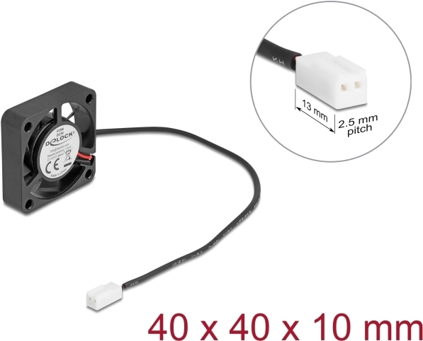 Delock Axiallüfter 5 V DC 40 x 40 10 mm schwarz (67286)
