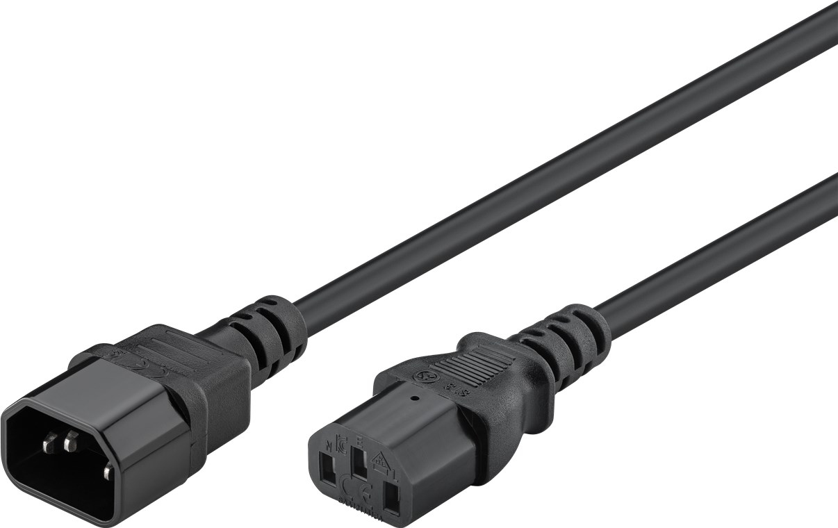 goobay 68602 Kaltgeräte-Verlängerungskabel 1,5 m Schwarz