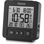 Hama Digitaler Funkwecker Rhodos, LCD, Schwarz (00185895)