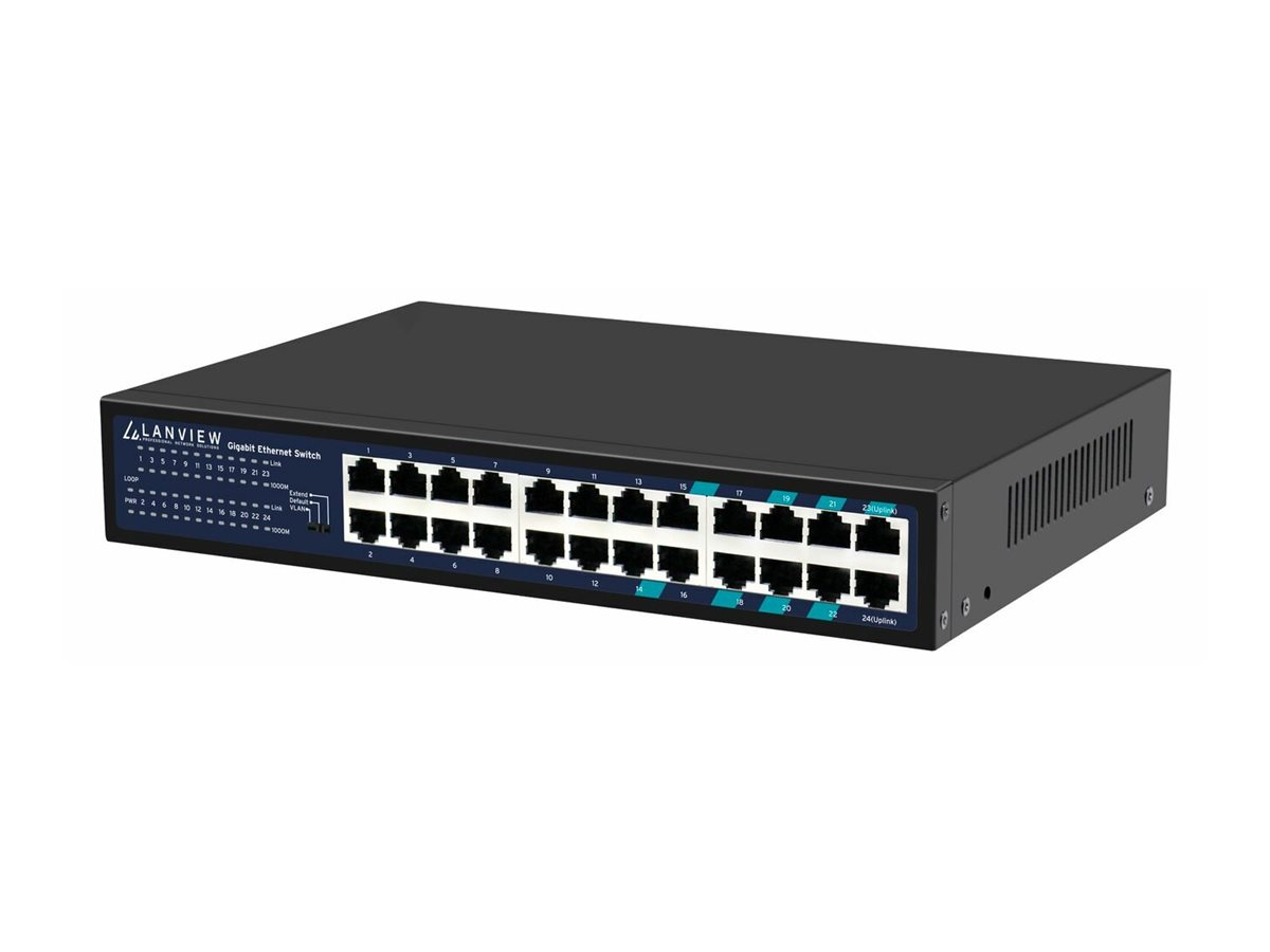 Lanview LVN-1U-24PORT-1G 24-Port Gigabit Ethernet Smart Switch Schwarz