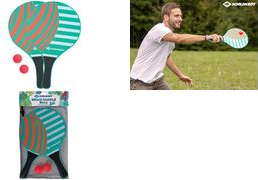 SCHILDKRÖT Beach Paddle Ball Set, 4-teilig 2 Beachball-Schläger aus lackiertem Holz (Länge: 378 mm/ - 1 Stück (970157)