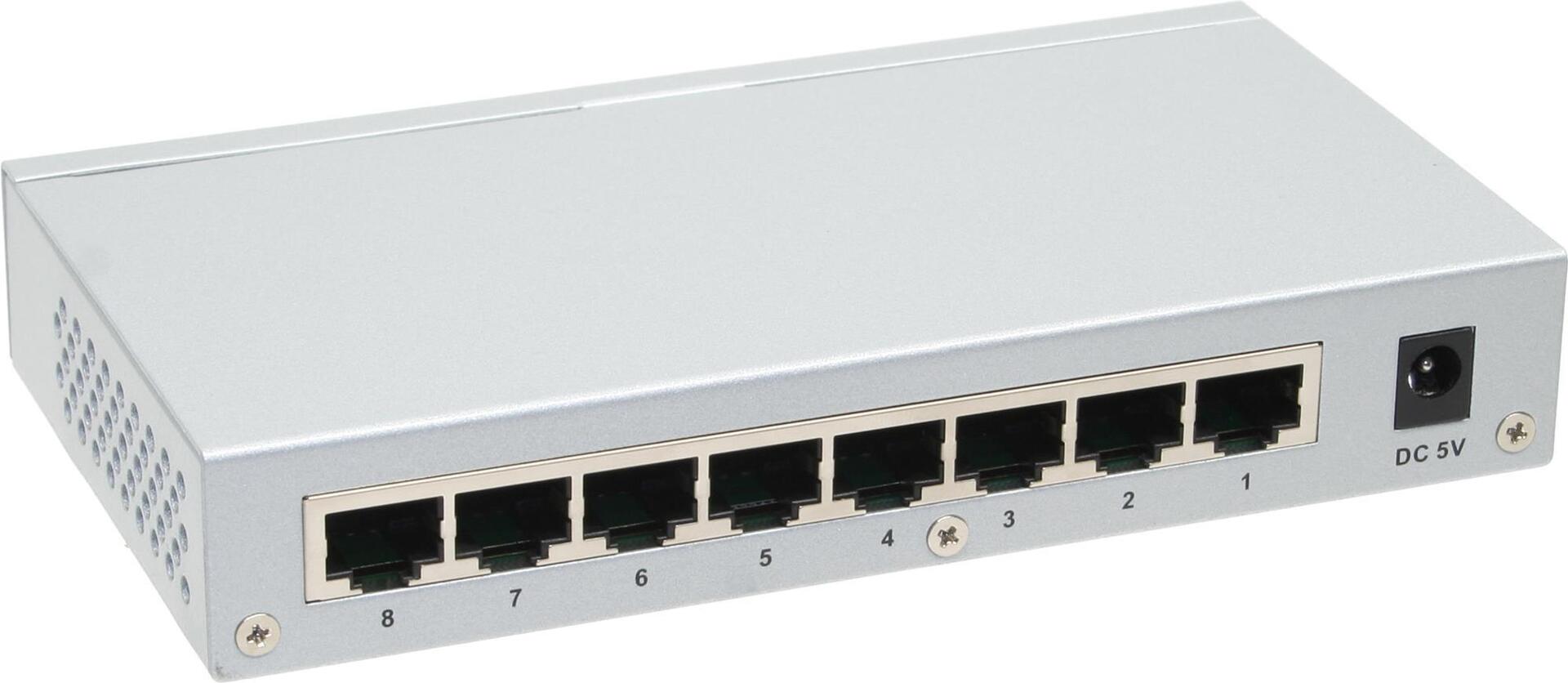 Longshine LCS-GS7108-E 8-Port Gigabit Unmanaged Switch Schwarz,Silber