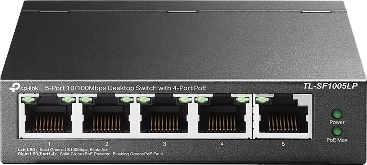 TP-Link TL-SG1005LP 5-Port Gigabit Switch 4× PoE+ 40 W Unmanaged Schwarz