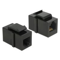 Delock Keystone Modul RJ12 Buchse > RJ12 Buchse Cat.3 schwarz (86390)