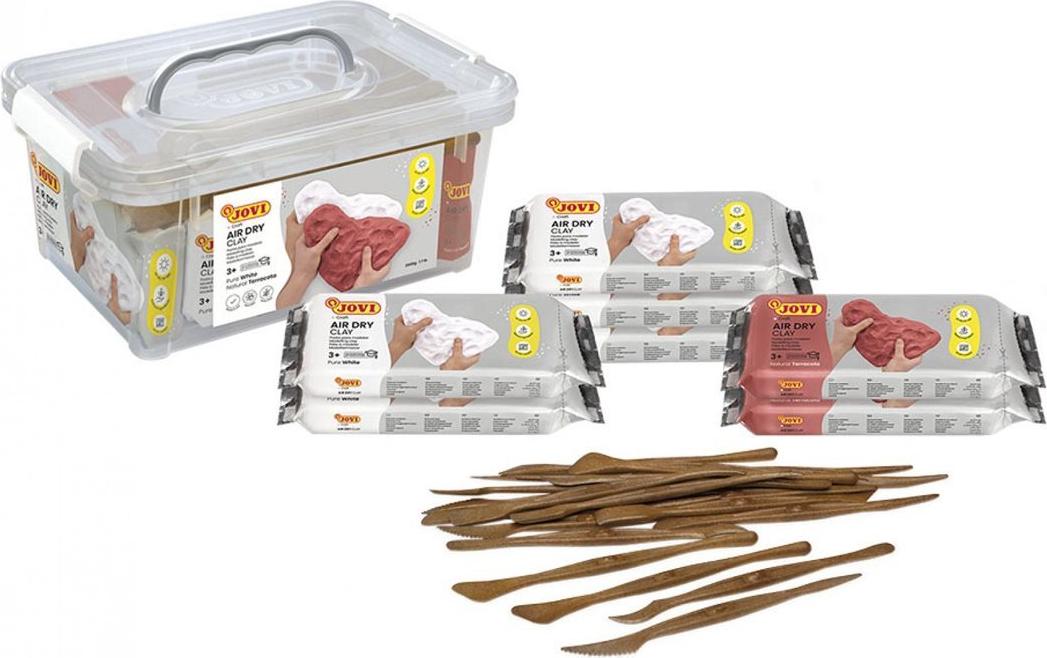 JOVI Modelliermasse Air Dry weiß, terrakotta (80)