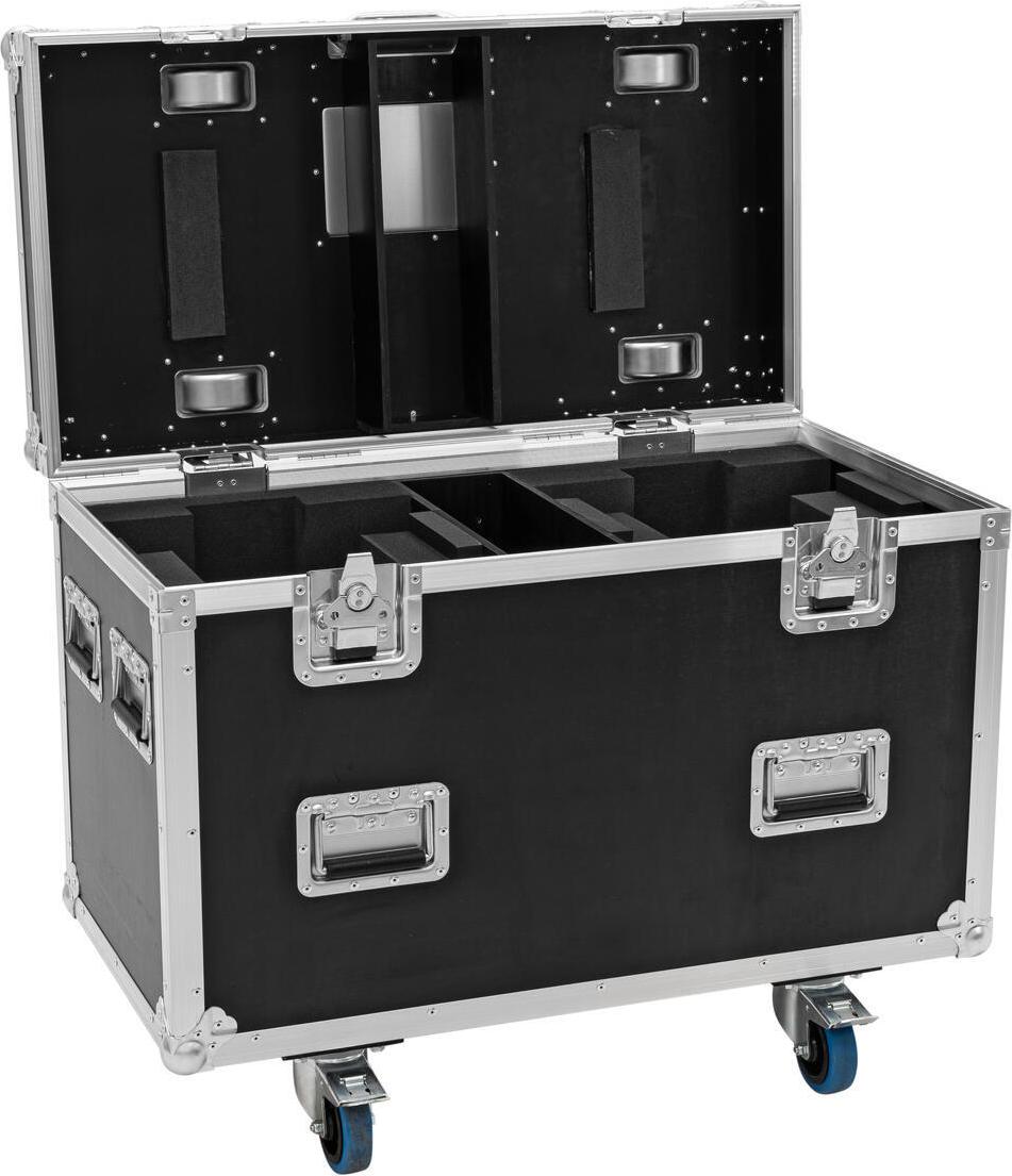 ROADINGER Flightcase PRO 2x DMH-190 mit Lenkrollen schwarz 90x48x73 cm