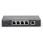 Ruijie Networks RG-ES205GC-P. Switch-Typ: Managed, Switch-Ebene: L2. Basic Switching RJ-45 Ethernet Ports-Typ: Gigabit Ethernet (10/100/1000), Anzahl der basisschaltenden RJ-45 Ethernet Ports: 5. MAC-Adressentabelle: 2000 Eintragungen, Routing-/Switching-Kapazität: 10 Gbit/s. Netzstandard: IEEE 802.3af, IEEE 802.3at. DC input Spannung: 54 V. Power over Ethernet (PoE) (RG-ES205GC-P)