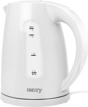 Virdulys Camry Kettle CR 1255 Standard, Plastic, Baltas, 2200 W, 360° rotational base, 1.7 L (CR 1255w)