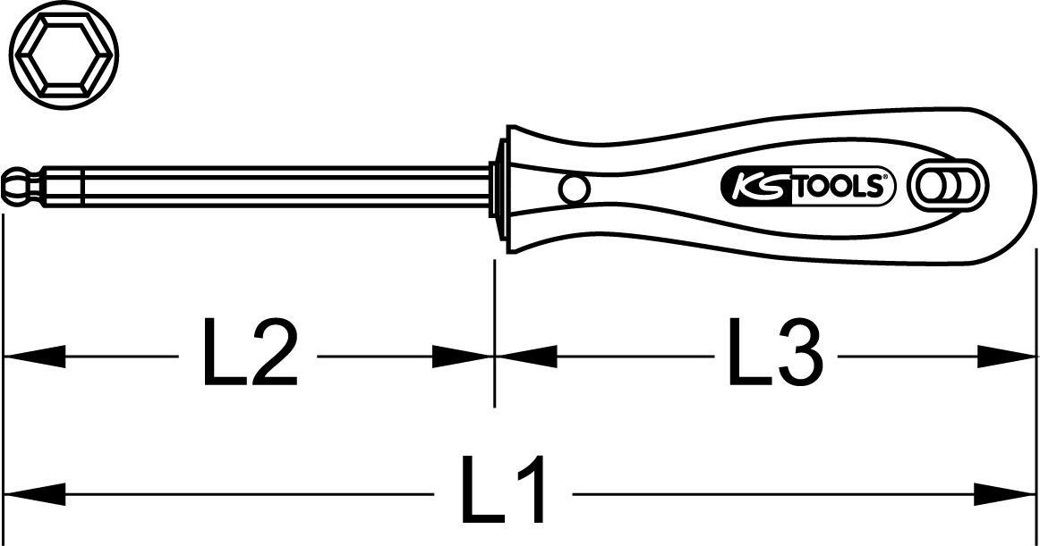 KS TOOLS Werkzeuge-Maschinen GmbH BERYLLIUMplus Schraubendreher für Innensechskantschrauben 6 mm ,mit Kugelkopf (962.0953)